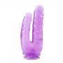 Podwójne dildo Hi Rubber fioletowe PVC 25 cm - 3